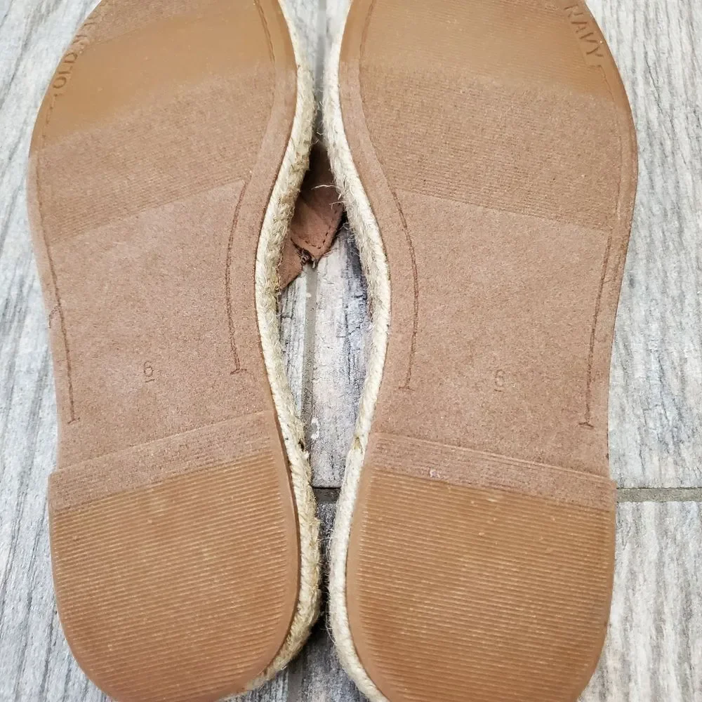 NWOT Old Navy Tan Espadrille Slides Girl's Size 6
